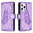 Custodia Portafoglio In Pelle Farfalla Cover con Supporto L08 per Apple iPhone 15 Pro Max Viola