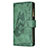 Custodia Portafoglio In Pelle Farfalla Cover con Supporto L08 per Apple iPhone 15 Verde