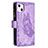 Custodia Portafoglio In Pelle Farfalla Cover con Supporto L08 per Apple iPhone 15 Viola