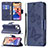 Custodia Portafoglio In Pelle Farfalla Cover con Supporto L09 per Apple iPhone 13 Blu