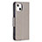 Custodia Portafoglio In Pelle Farfalla Cover con Supporto L09 per Apple iPhone 13 Grigio