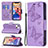 Custodia Portafoglio In Pelle Farfalla Cover con Supporto L09 per Apple iPhone 13 Mini Viola