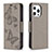 Custodia Portafoglio In Pelle Farfalla Cover con Supporto L09 per Apple iPhone 13 Pro Grigio Scuro