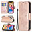 Custodia Portafoglio In Pelle Farfalla Cover con Supporto L09 per Apple iPhone 13 Pro Max Rosa