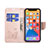 Custodia Portafoglio In Pelle Farfalla Cover con Supporto L09 per Apple iPhone 13 Pro Max Rosa