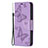 Custodia Portafoglio In Pelle Farfalla Cover con Supporto L09 per Apple iPhone 13 Pro Viola