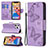 Custodia Portafoglio In Pelle Farfalla Cover con Supporto L09 per Apple iPhone 13 Pro Viola