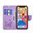 Custodia Portafoglio In Pelle Farfalla Cover con Supporto L09 per Apple iPhone 13 Pro Viola