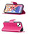 Custodia Portafoglio In Pelle Farfalla Cover con Supporto L09 per Apple iPhone 13 Rosa Caldo