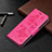 Custodia Portafoglio In Pelle Farfalla Cover con Supporto L09 per Apple iPhone 13 Rosa Caldo