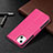 Custodia Portafoglio In Pelle Farfalla Cover con Supporto L09 per Apple iPhone 13 Rosa Caldo