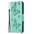 Custodia Portafoglio In Pelle Farfalla Cover con Supporto L09 per Apple iPhone 13 Verde