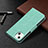 Custodia Portafoglio In Pelle Farfalla Cover con Supporto L09 per Apple iPhone 13 Verde