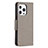 Custodia Portafoglio In Pelle Farfalla Cover con Supporto L09 per Apple iPhone 14 Pro Grigio Scuro