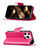 Custodia Portafoglio In Pelle Farfalla Cover con Supporto L09 per Apple iPhone 14 Pro Rosa Caldo