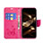 Custodia Portafoglio In Pelle Farfalla Cover con Supporto L09 per Apple iPhone 14 Pro Rosa Caldo