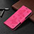 Custodia Portafoglio In Pelle Farfalla Cover con Supporto L09 per Apple iPhone 14 Pro Rosa Caldo