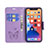 Custodia Portafoglio In Pelle Farfalla Cover con Supporto L09 per Apple iPhone 14 Viola