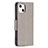 Custodia Portafoglio In Pelle Farfalla Cover con Supporto L09 per Apple iPhone 15 Grigio