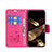 Custodia Portafoglio In Pelle Farfalla Cover con Supporto L09 per Apple iPhone 15 Plus Rosa Caldo