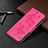 Custodia Portafoglio In Pelle Farfalla Cover con Supporto L09 per Apple iPhone 15 Plus Rosa Caldo