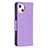 Custodia Portafoglio In Pelle Farfalla Cover con Supporto L09 per Apple iPhone 15 Plus Viola