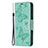 Custodia Portafoglio In Pelle Farfalla Cover con Supporto L09 per Apple iPhone 15 Pro Max Verde