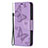 Custodia Portafoglio In Pelle Farfalla Cover con Supporto L09 per Apple iPhone 15 Pro Max Viola