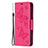 Custodia Portafoglio In Pelle Farfalla Cover con Supporto L09 per Apple iPhone 15 Pro Rosa Caldo