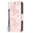 Custodia Portafoglio In Pelle Farfalla Cover con Supporto L09 per Apple iPhone 15 Rosa