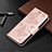 Custodia Portafoglio In Pelle Farfalla Cover con Supporto L09 per Apple iPhone 15 Rosa