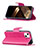 Custodia Portafoglio In Pelle Farfalla Cover con Supporto L09 per Apple iPhone 15 Rosa Caldo