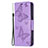 Custodia Portafoglio In Pelle Farfalla Cover con Supporto L09 per Apple iPhone 15 Viola