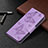 Custodia Portafoglio In Pelle Farfalla Cover con Supporto L09 per Apple iPhone 15 Viola