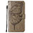 Custodia Portafoglio In Pelle Farfalla Cover con Supporto L10 per Apple iPhone 13 Grigio Scuro