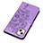 Custodia Portafoglio In Pelle Farfalla Cover con Supporto L10 per Apple iPhone 13 Lavanda