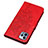 Custodia Portafoglio In Pelle Farfalla Cover con Supporto L10 per Apple iPhone 13 Pro Max Rosso