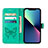 Custodia Portafoglio In Pelle Farfalla Cover con Supporto L10 per Apple iPhone 13 Pro Max Verde