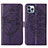 Custodia Portafoglio In Pelle Farfalla Cover con Supporto L10 per Apple iPhone 13 Pro Max Viola