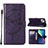 Custodia Portafoglio In Pelle Farfalla Cover con Supporto L10 per Apple iPhone 13 Viola