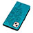 Custodia Portafoglio In Pelle Farfalla Cover con Supporto L10 per Apple iPhone 14 Blu