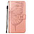 Custodia Portafoglio In Pelle Farfalla Cover con Supporto L10 per Apple iPhone 14 Oro Rosa