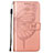 Custodia Portafoglio In Pelle Farfalla Cover con Supporto L10 per Apple iPhone 14 Pro Max Oro Rosa