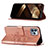 Custodia Portafoglio In Pelle Farfalla Cover con Supporto L10 per Apple iPhone 14 Pro Max Oro Rosa