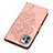 Custodia Portafoglio In Pelle Farfalla Cover con Supporto L10 per Apple iPhone 14 Pro Max Oro Rosa