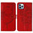 Custodia Portafoglio In Pelle Farfalla Cover con Supporto L10 per Apple iPhone 14 Pro Max Rosso