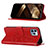 Custodia Portafoglio In Pelle Farfalla Cover con Supporto L10 per Apple iPhone 14 Pro Max Rosso