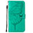 Custodia Portafoglio In Pelle Farfalla Cover con Supporto L10 per Apple iPhone 14 Pro Verde