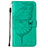 Custodia Portafoglio In Pelle Farfalla Cover con Supporto L10 per Apple iPhone 14 Verde