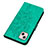 Custodia Portafoglio In Pelle Farfalla Cover con Supporto L10 per Apple iPhone 14 Verde